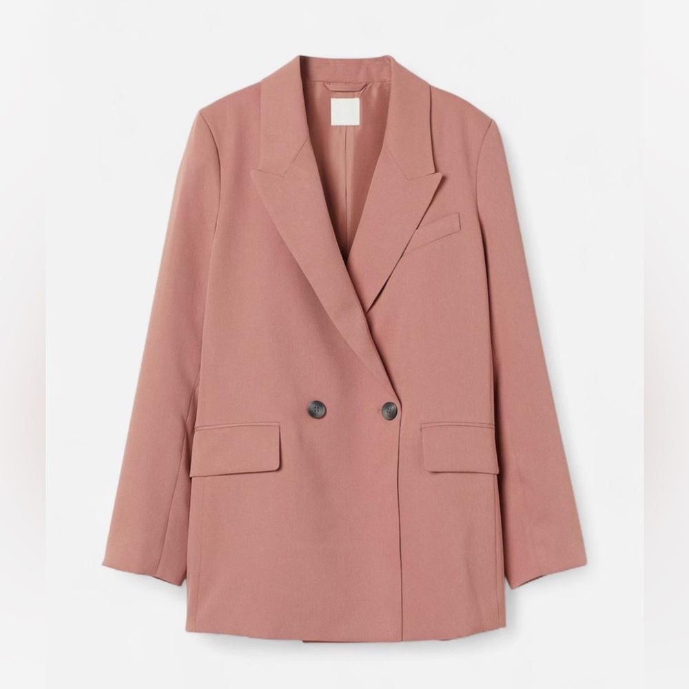 H&M Pink Double-Breasted Blazer